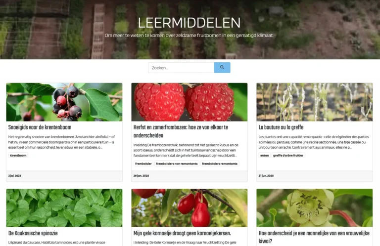 Leermiddelen fruitsoorten Bois le rode bos