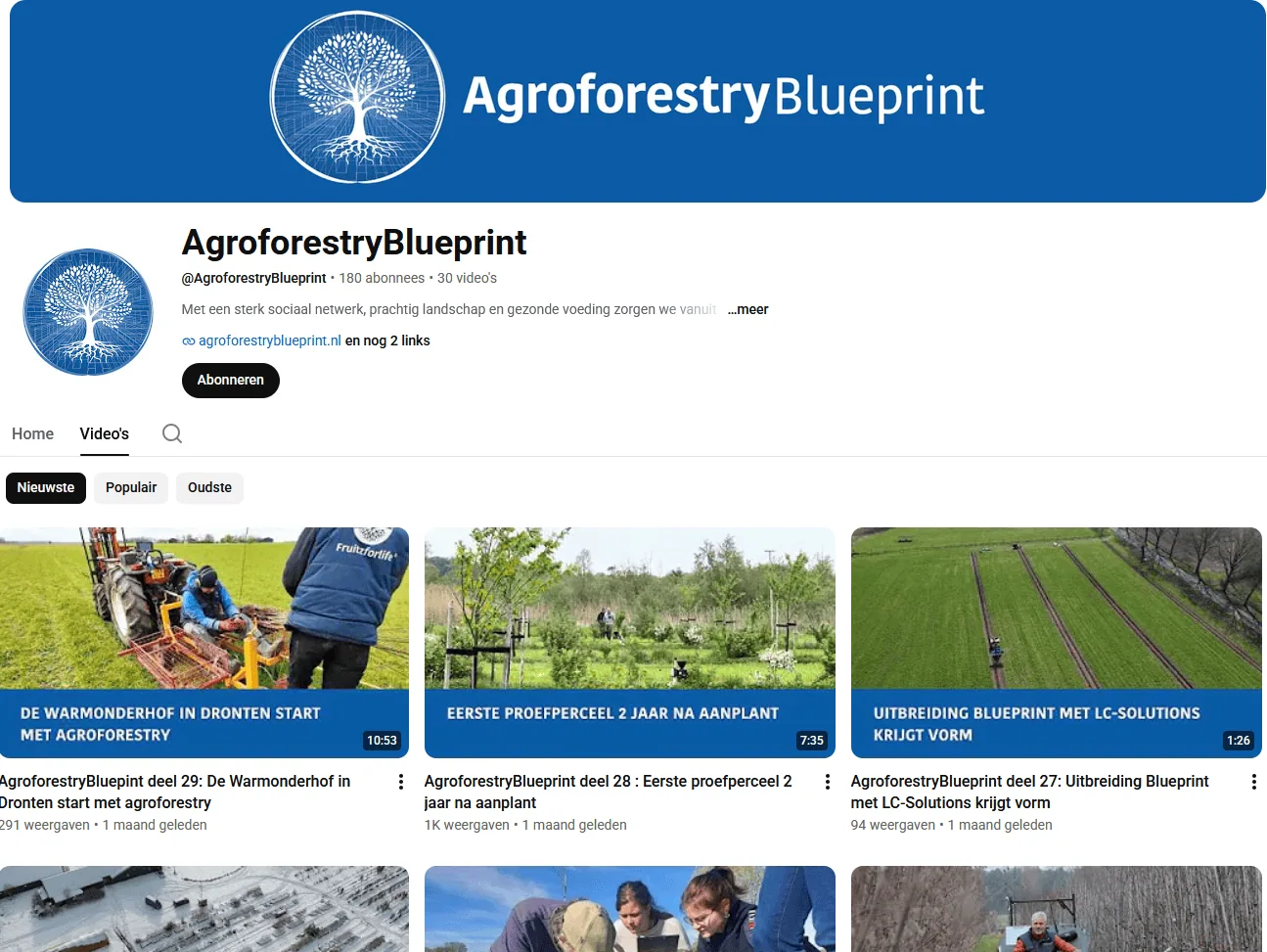 Agroforestryblueprint videokanaal